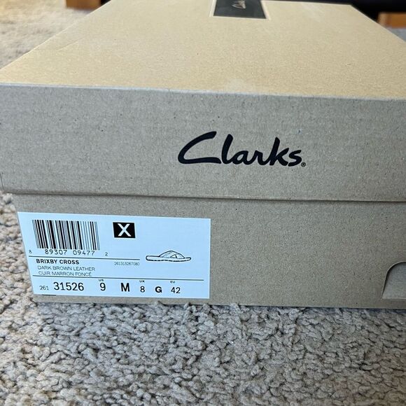 Clarks Brixby Cross Dark Brown Leather Sandals main image 10